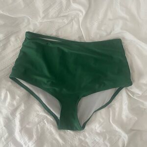 Green High-Waisted Bikini Bottoms